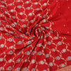 Sanskriti Vintage Red Sarees Pure Georgette Hand Beaded Premium Sari 5yd Sustainable Fabric