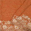 Sanskriti Vintage Rust Sarees Pure Georgette Hand Beaded Premium Sari 5yd Sustainable Fabric