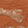Sanskriti Vintage Rust Sarees Pure Georgette Hand Beaded Premium Sari 5yd Sustainable Fabric