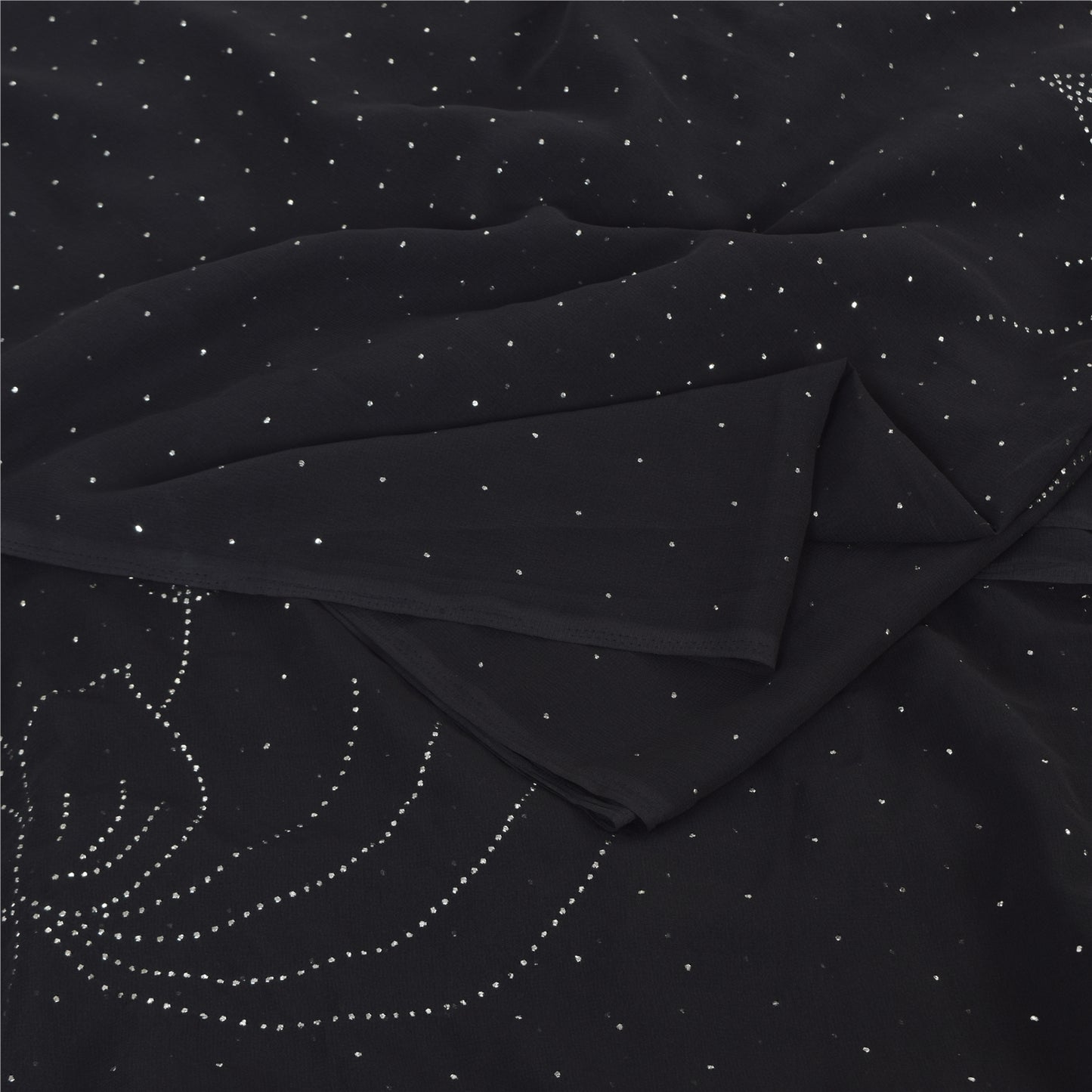 Sanskriti Vintage Indian Black Sarees Pure Silk Embroidered Mukeish Sari Sustainable Fabric