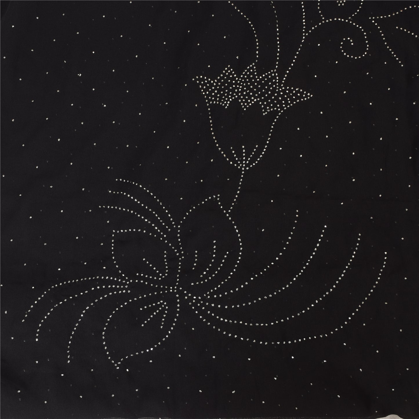 Sanskriti Vintage Indian Black Sarees Pure Silk Embroidered Mukeish Sari Sustainable Fabric