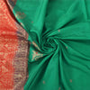 Sanskriti Vintage Red/Green Sarees Pure Silk Woven Premium Sari 5yd Craft Sustainable Fabric