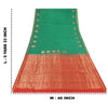 Sanskriti Vintage Red/Green Sarees Pure Silk Woven Premium Sari 5yd Craft Sustainable Fabric
