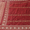 Sanskriti Vintage Red Sarees Pure Silk Hand Woven Premium Sari 5yd Craft Sustainable Fabric