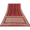 Sanskriti Vintage Red Sarees Pure Silk Hand Woven Premium Sari 5yd Craft Sustainable Fabric