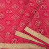 Sanskriti Vintage Pink Sarees Pure Silk Hand Bead Gharchola Bandhani Sari Fabric