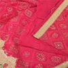 Sanskriti Vintage Pink Sarees Pure Silk Hand Bead Gharchola Bandhani Sari Fabric