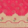 Sanskriti Vintage Pink Sarees Pure Silk Hand Bead Gharchola Bandhani Sari Fabric