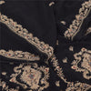 Sanskriti Vintage Black Sarees Georgette Hand Beaded Ethnic Sari 5ydCraft Fabric