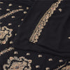 Sanskriti Vintage Black Sarees Georgette Hand Beaded Ethnic Sari 5ydCraft Fabric