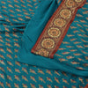 Sanskriti Vintage Blue Sarees Pure Georgette Hand Beaded Zari Sari 5yd Fabric