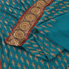Sanskriti Vintage Blue Sarees Pure Georgette Hand Beaded Zari Sari 5yd Fabric