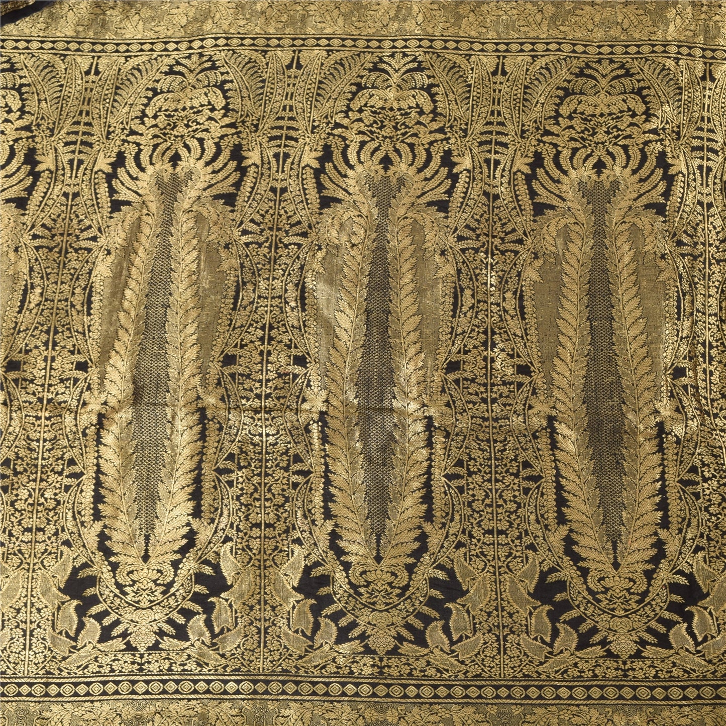 Sanskriti Vintage Indiske Sorte Sareer Ren Silke Vævet Etnisk Sari Håndværk Bæredygtigt Stof