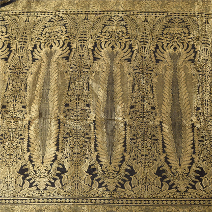 Sanskriti Vintage Indiske Sorte Sareer Ren Silke Vævet Etnisk Sari Håndværk Bæredygtigt Stof