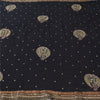 Sanskriti Vintage Black Sarees Pure Georgette Hand Bead Sequins Sari 6 YD Fabric