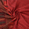 Sanskriti Vintage Dark Red Sarees Pure Silk Woven Premium Sari 5yd Craft Sustainable Fabric