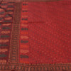 Sanskriti Vintage Dark Red Sarees Pure Silk Woven Premium Sari 5yd Craft Sustainable Fabric