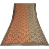 Sanskriti Vintage Brown Pure Georgette Saree Woven Sequin Sari 6 YD Craft Fabric