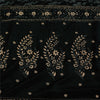 Sanskriti Vintage Black Sarees Pure Silk Hand Beaded Premium Sari Craft Fabric