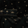 Sanskriti Vintage Black Sarees Pure Silk Hand Beaded Premium Sari Craft Fabric