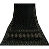 Sanskriti Vintage Black Sarees Pure Silk Hand Beaded Premium Sari Craft Fabric