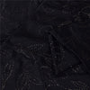 Sanskriti Vintage Black Sarees Pure Crepe Mukeish Premium Sari 5yd Craft Sustainable Fabric
