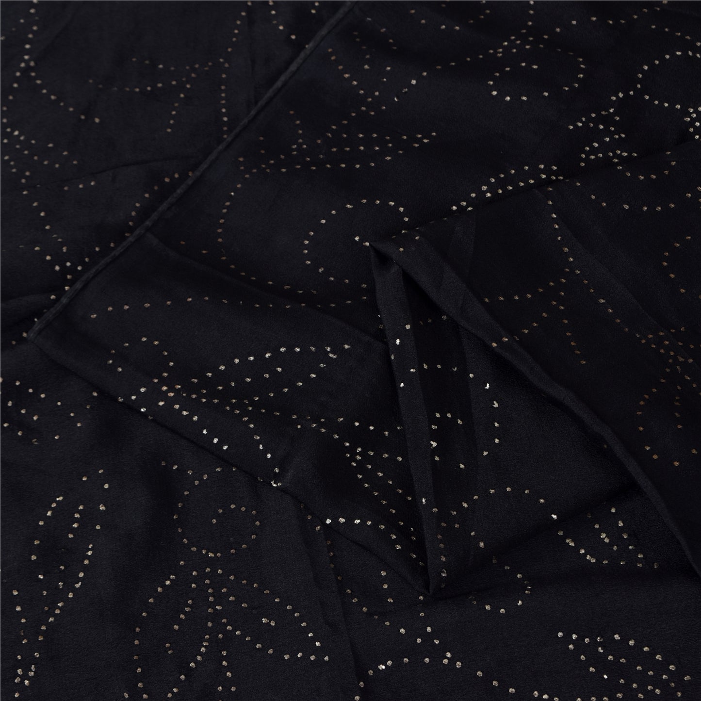 Sanskriti Vintage Black Sarees Pure Crepe Mukeish Premium Sari 5yd Craft Sustainable Fabric