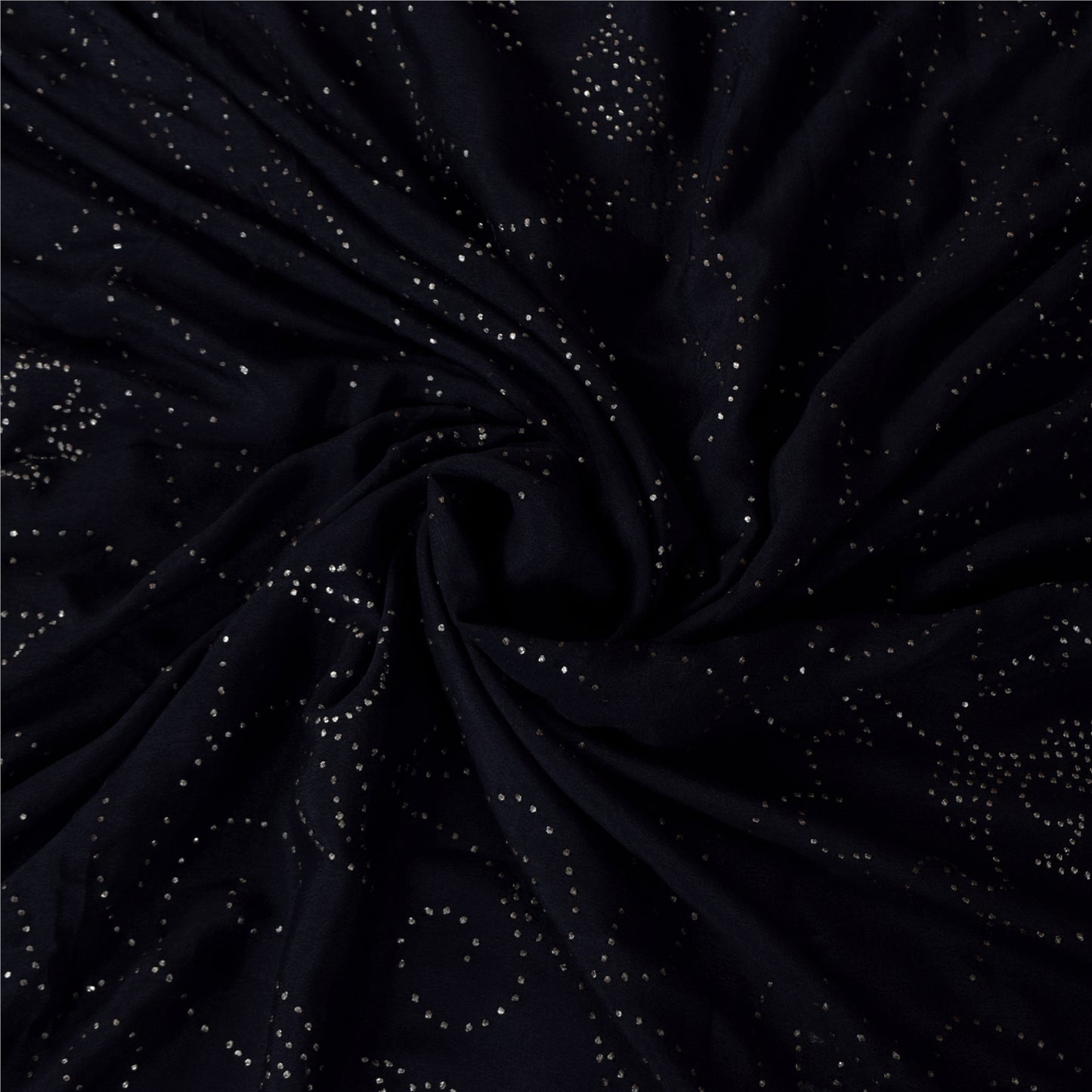 Sanskriti Vintage Black Sarees Pure Crepe Mukeish Premium Sari 5yd Craft Sustainable Fabric