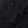 Sanskriti Vintage Black Sarees Pure Crepe Mukeish Premium Sari 5yd Craft Sustainable Fabric