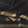 Sanskriti Vintage Indian Black Sarees Pure Silk Woven Ethnic Sari Craft Fabric