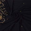 Sanskriti Vintage Black Sarees Georgette Hand Embroidered Sari 6yd Craft Sustainable Fabric