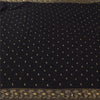 Sanskriti Vintage Black Sarees Pure Georgette Hand Beaded Sari 6yd Craft Sustainable Fabric