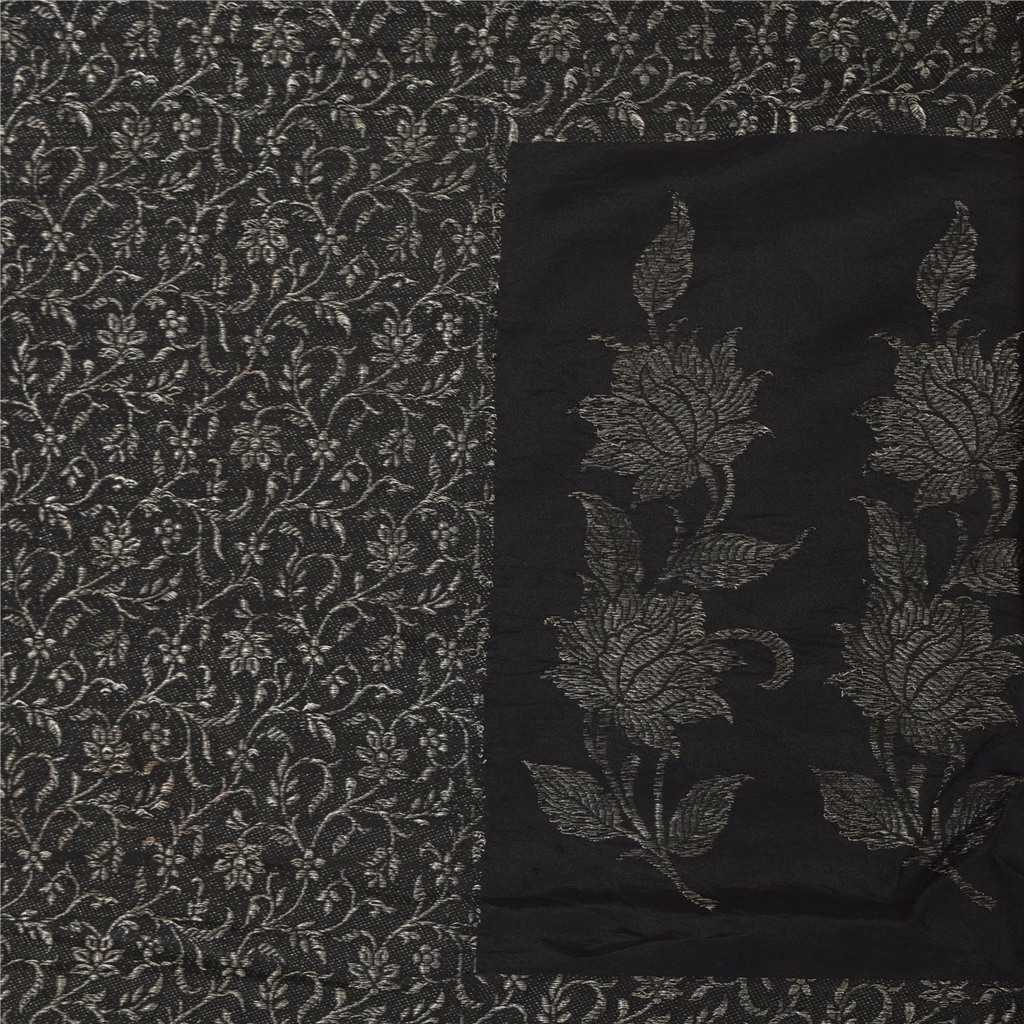 Sanskriti Vintage Indian Black Sarees Pure Silk Woven Premium Sari Craft Fabric