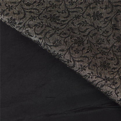 Sanskriti Vintage Indian Black Sarees Pure Silk Woven Premium Sari Craft Fabric