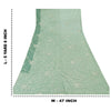 Sanskriti Vintage Mint Green Sarees Mint Green Hand Beaded Sari 5yd Craft Sustainable Fabric