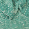 Sanskriti Vintage Mint Green Sarees Mint Green Hand Beaded Sari 5yd Craft Sustainable Fabric
