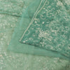 Sanskriti Vintage Mint Green Sarees Mint Green Hand Beaded Sari 5yd Craft Sustainable Fabric