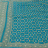 Sanskriti Vintage Light Blue Sarees Pure Georgette woven Premium Sustainable Fabric 6yd Sari