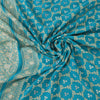 Sanskriti Vintage Light Blue Sarees Pure Georgette woven Premium Sustainable Fabric 6yd Sari
