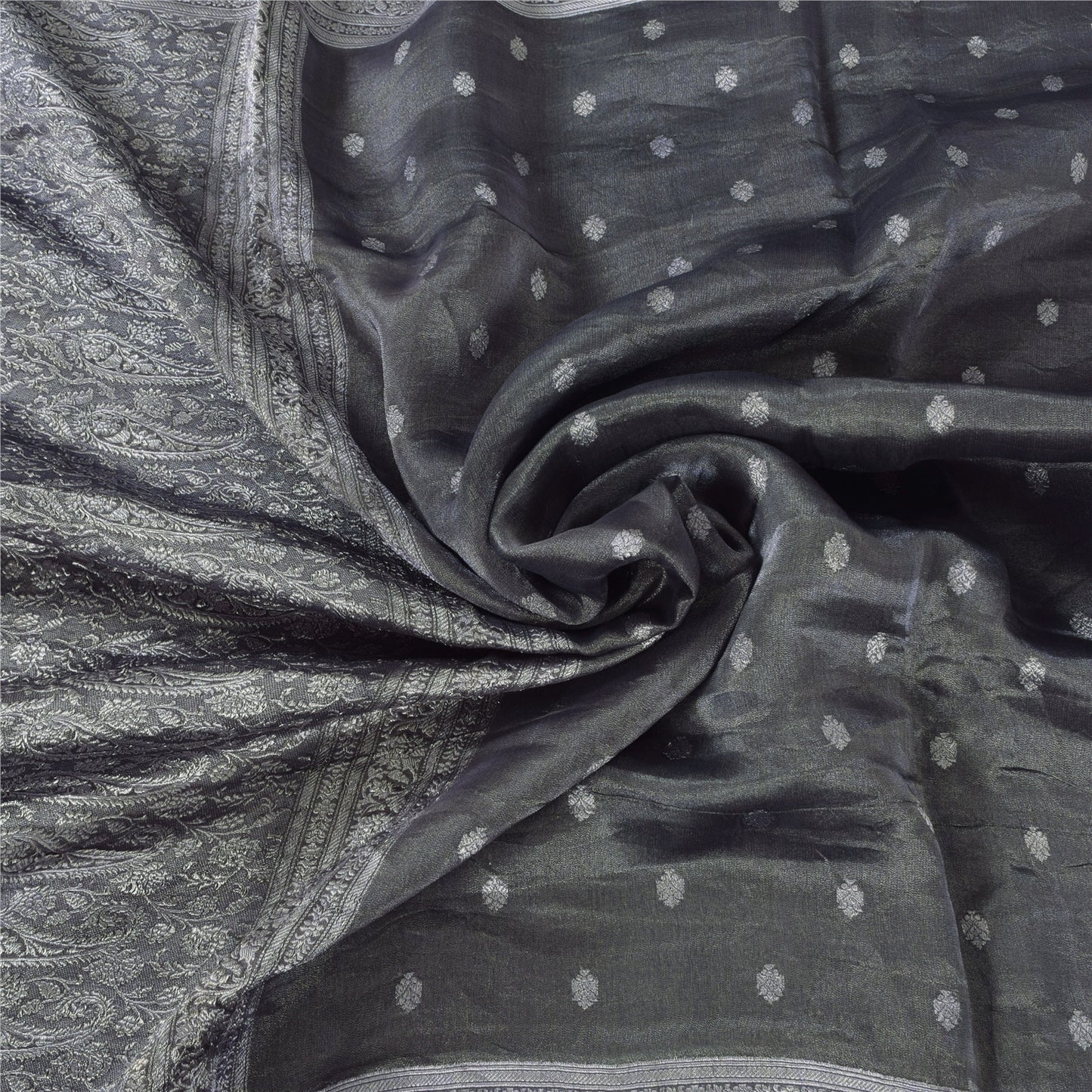 Sanskriti Vintage Indian Blue Sarees Pure Silk Woven Ethnic Sari 6ydCraft Sustainable Fabric