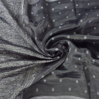 Sanskriti Vintage Indian Blue Sarees Pure Silk Woven Ethnic Sari 6ydCraft Sustainable Fabric