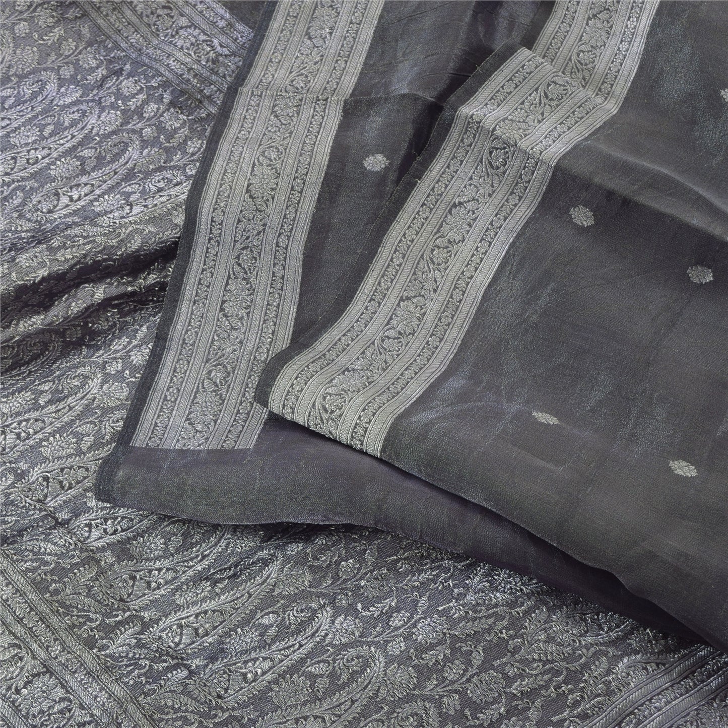 Sanskriti Vintage Indian Blue Sarees Pure Silk Woven Ethnic Sari 6ydCraft Sustainable Fabric