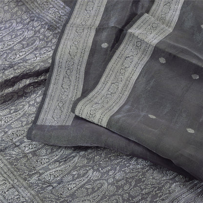 Sanskriti Vintage Indian Blue Sarees Pure Silk Woven Ethnic Sari 6ydCraft Sustainable Fabric