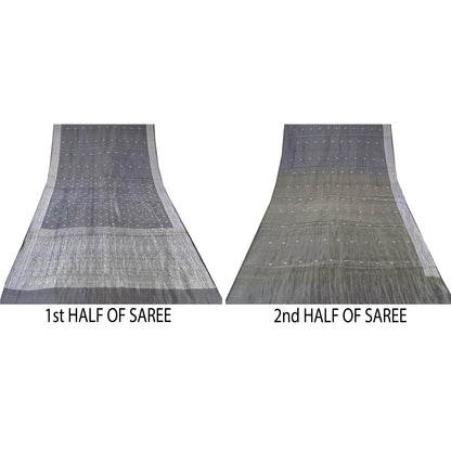 Sanskriti Vintage Indian Blue Sarees Pure Silk Woven Ethnic Sari 6ydCraft Sustainable Fabric