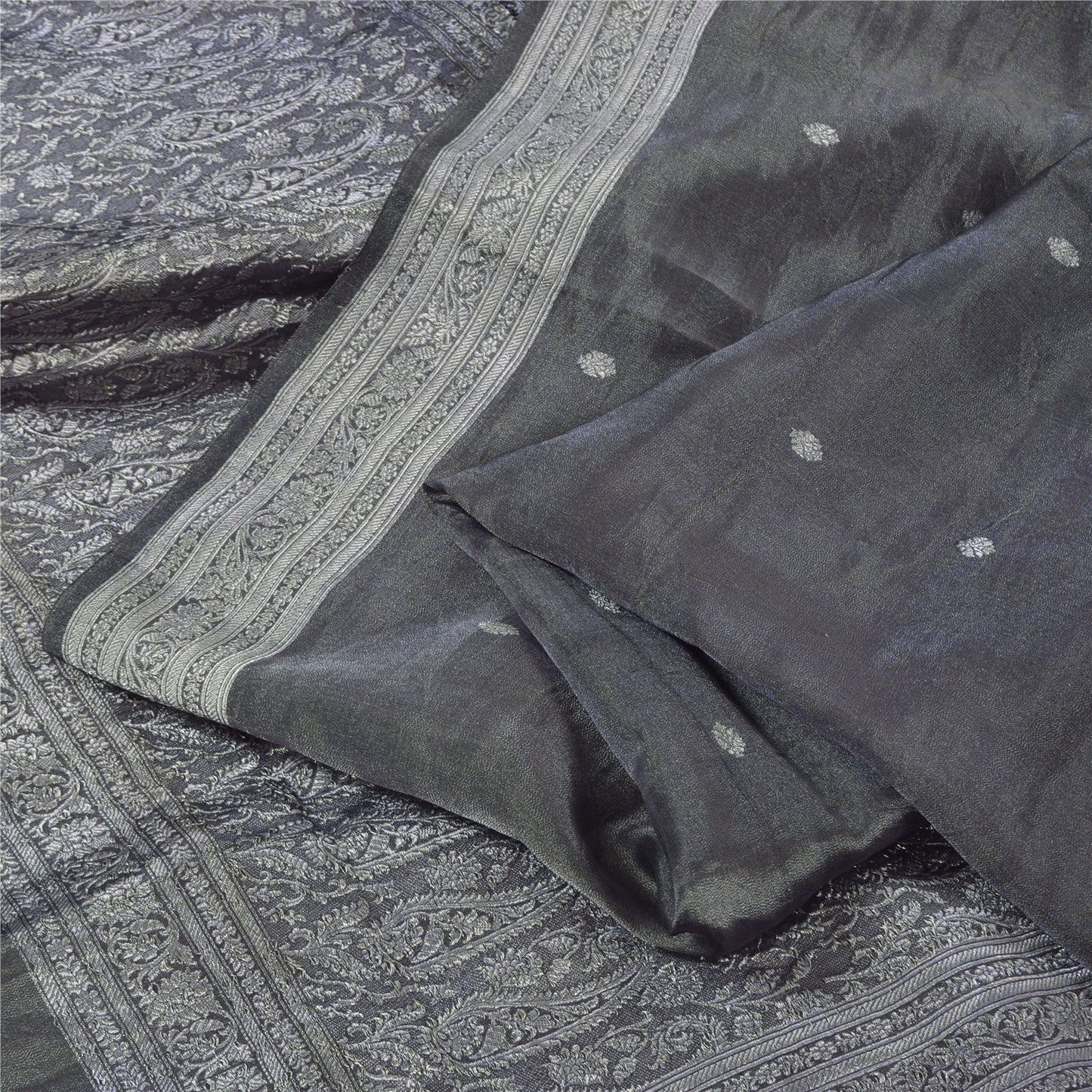 Sanskriti Vintage Indian Blue Sarees Pure Silk Woven Ethnic Sari 6ydCraft Sustainable Fabric