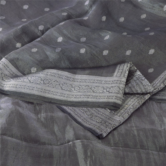 Sanskriti Vintage Indian Blue Sarees Pure Silk Woven Ethnic Sari 6ydCraft Sustainable Fabric