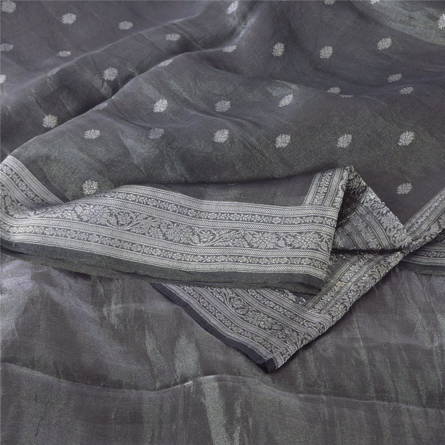 Sanskriti Vintage Indian Blue Sarees Pure Silk Woven Ethnic Sari 6ydCraft Sustainable Fabric