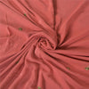 Sanskriti Vintage Peach Sarees Pure Crepe Hand Embroidered Sari 6yd Craft Fabric