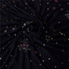 Sanskriti Vintage Black Sarees Pure Georgette Hand Beaded Sari mukeish Fabric