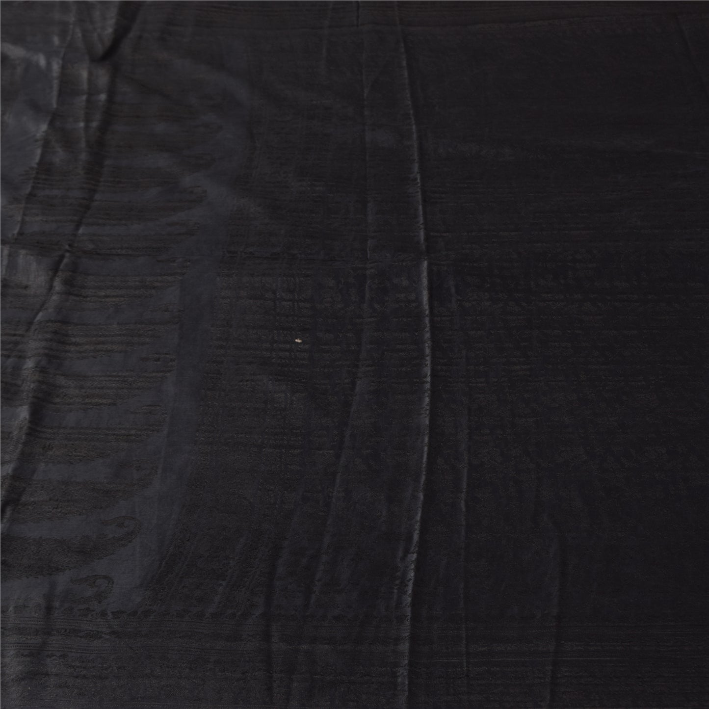 Sanskriti Vintage Indian Black Sarees Pure Silk Woven Premium Sari Craft Fabric